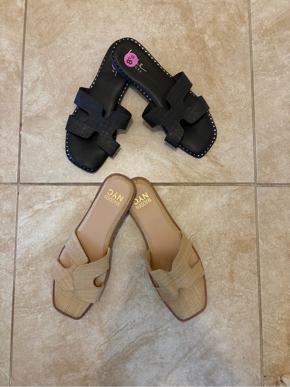 2 Pair Bundle Nicole Miller & Madden NYC H Slide Sandals Size 8.5
